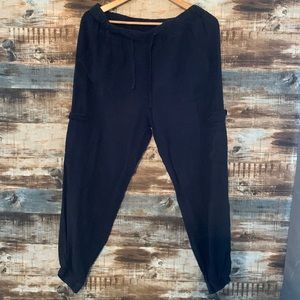 Large size black joggers